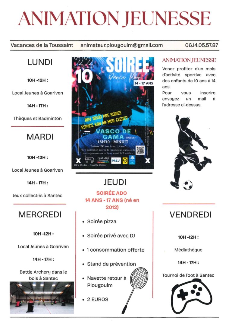 Programme Animation Jeunesse Toussaint